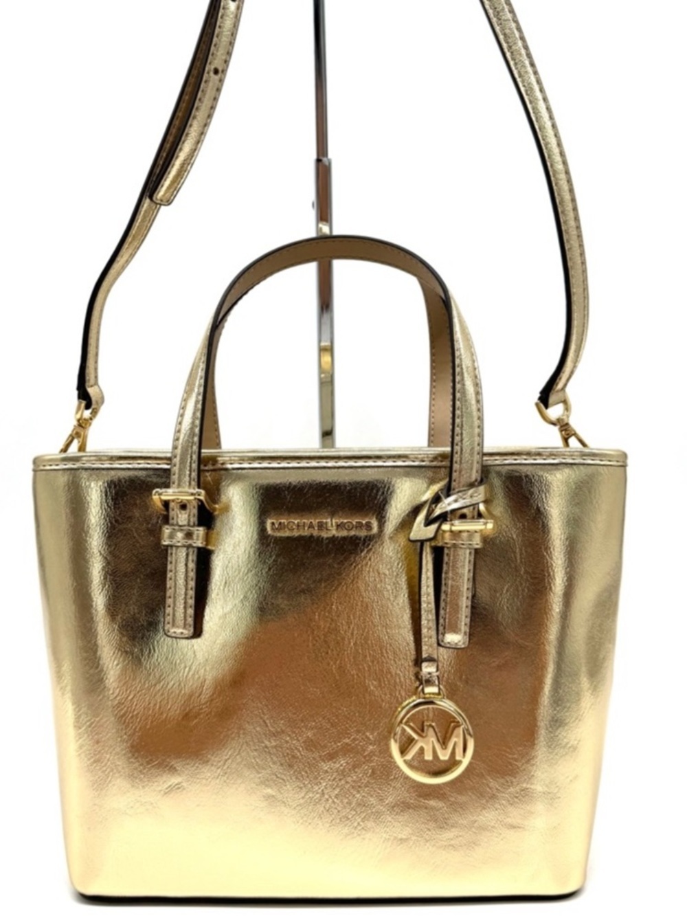 Michael Kors Jet Set Travel XS TZ Tote Bag Gold - Picture 1 of 9